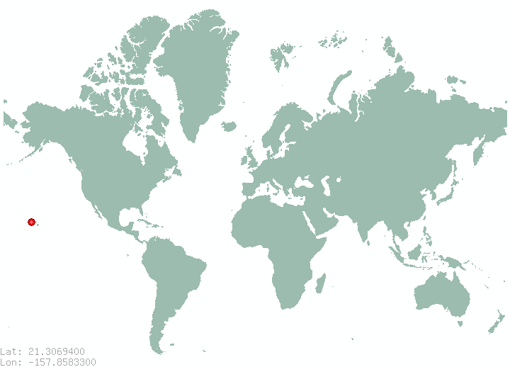 Honolulu in world map